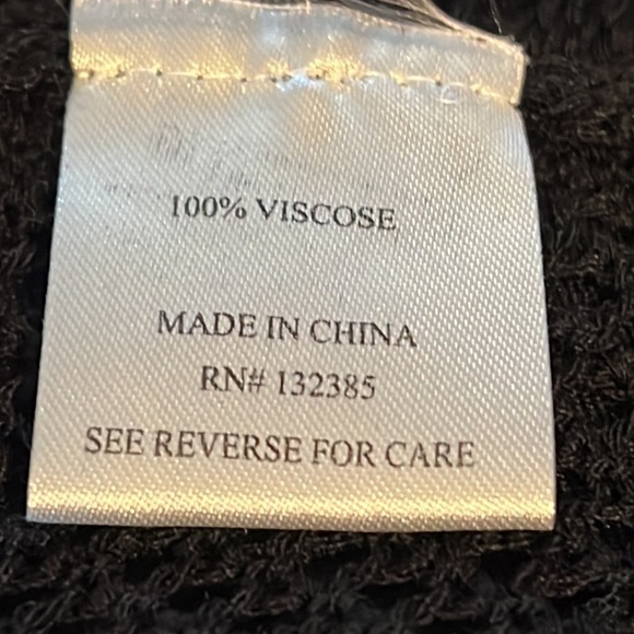 Love Token black pointelle open cardigan draped long sleeves Sz S - Picture 8 of 8